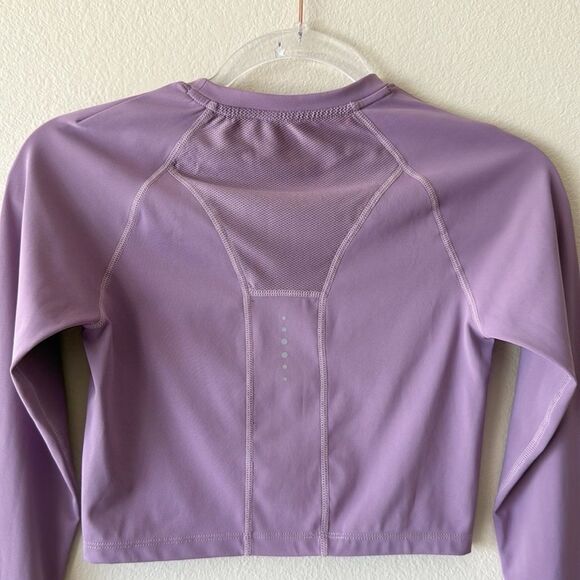 Baleaf Crewneck Thumbhole Athletic Activewear Long Sleeve Crop Top - Picture 8 of 11